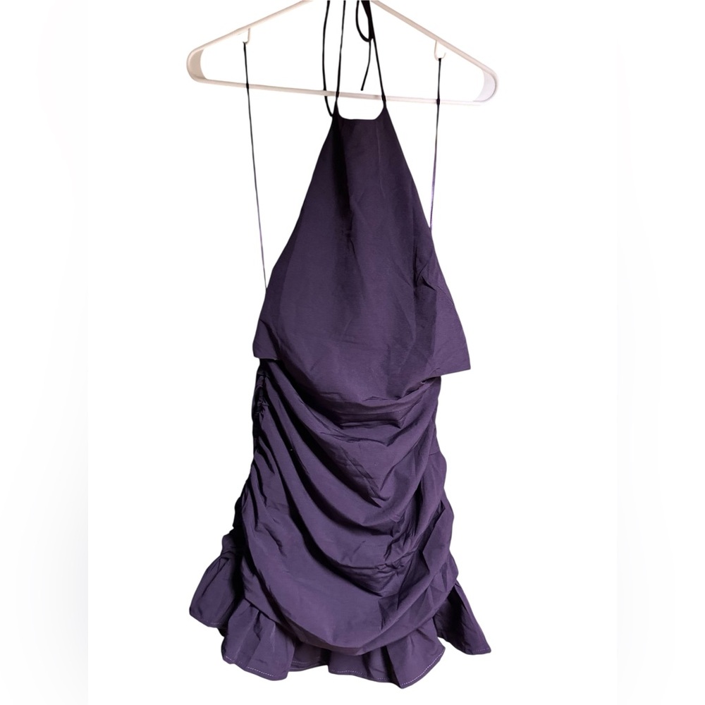 Elegant Purple Backless Dress